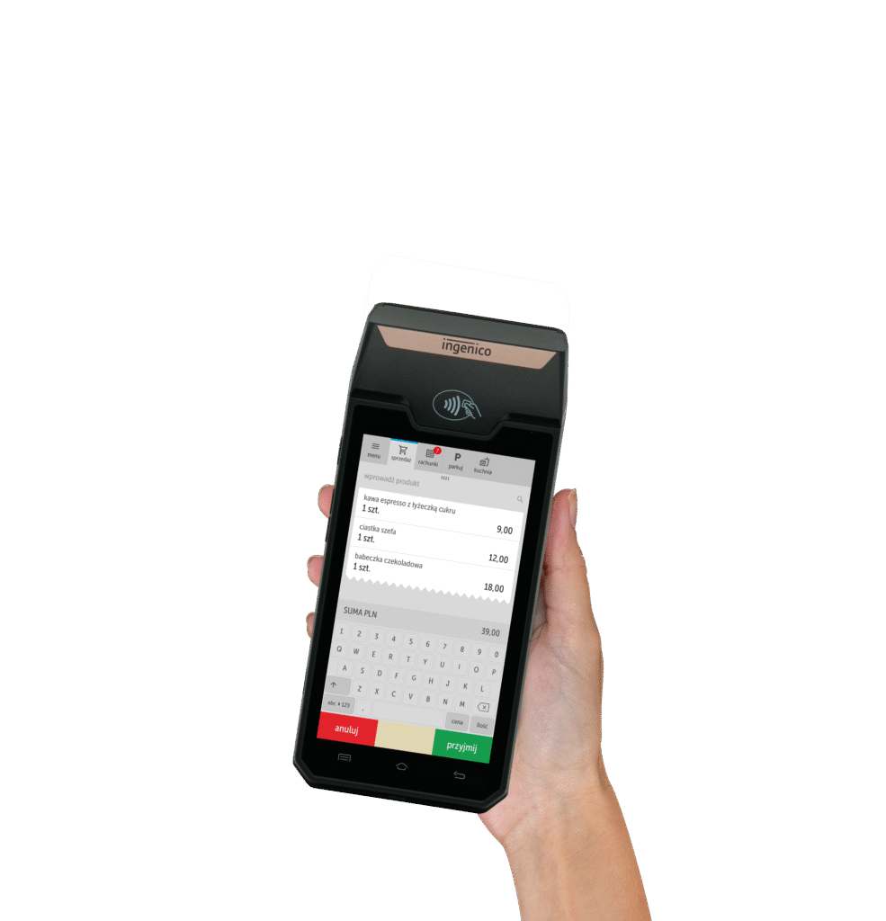 iPOS pocket 2 w prawej dłoni