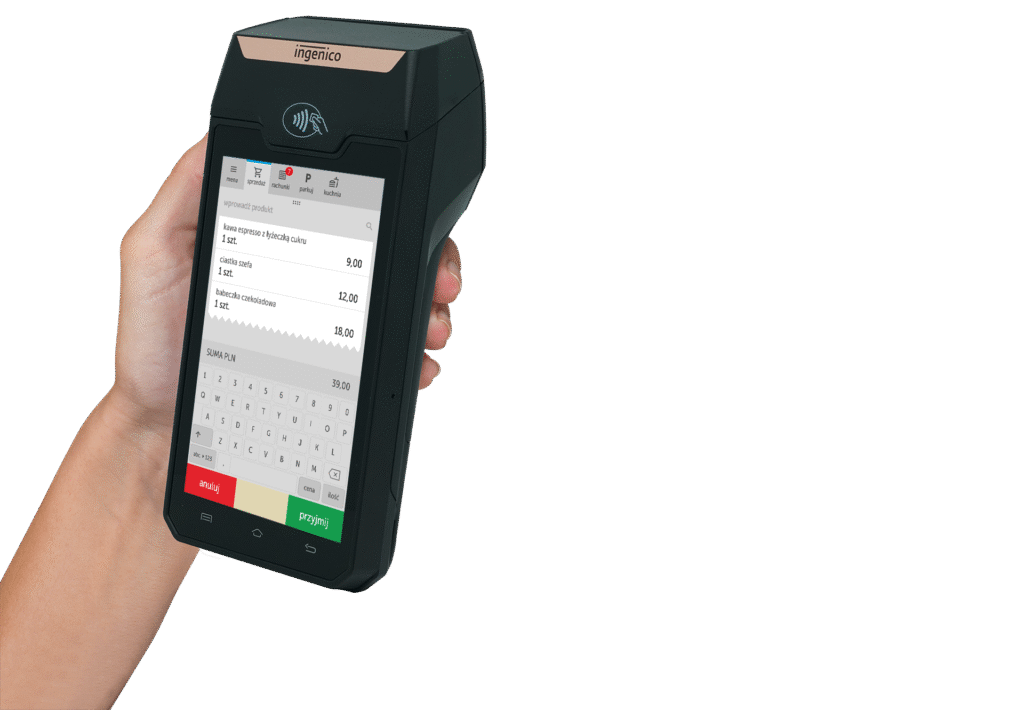 kasoterminal ipos pocket 2 w lewej dłoni